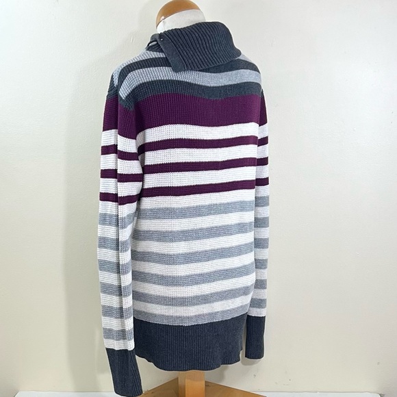 Eddie Bauer Women's Cowl Neck Stripes Sweater - Picture 6 of 11